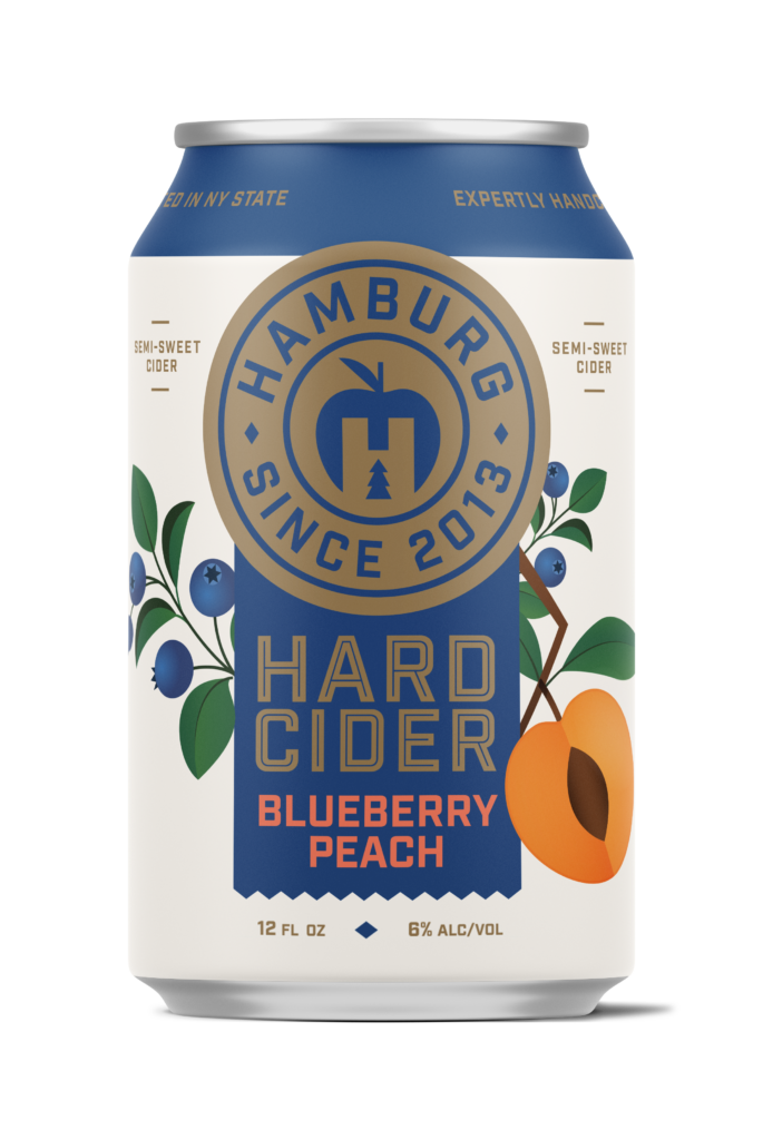 Hamburg Blueberry Peach Hard Cider 6 pack/12 oz cans