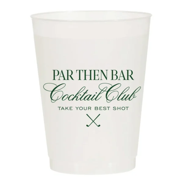 Par Then Bar Cocktail Club Frosted Reusable Cups 10 pack/16 oz