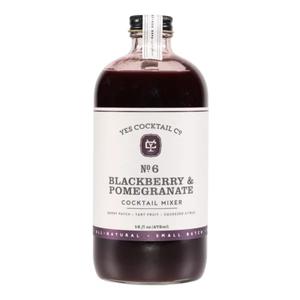 Yes Cocktail Co Blackberry Pomegranate Cocktail Mixer 3 pack/16 oz glass