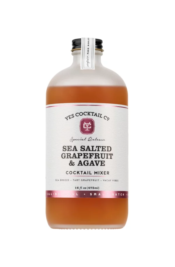 Yes Co. Sea Salted Grapefruit & Agave Cocktail Mixer 3 pack/16 oz glass- Limited Release