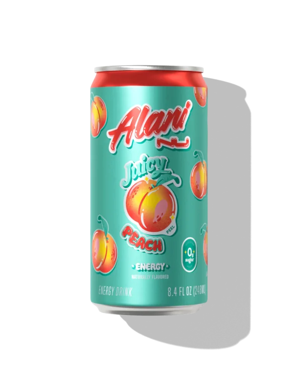 Alani Nu Juicy Peach Energy Drink 4 pack/8.4 oz cans