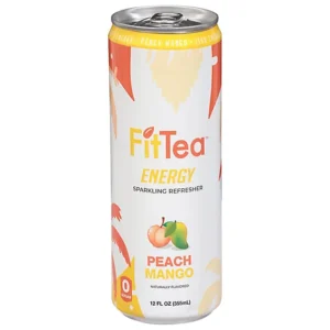 FitTea Peach Mango Energy Drink 12 pack/12 oz cans