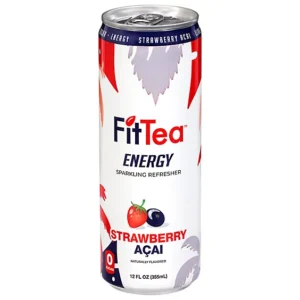FitTea Strawberry Acai Energy Drink 12 pack/12 oz cans
