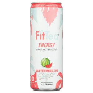 FitTea Watermelon Sugar Energy Drink 12 pack/12 oz cans