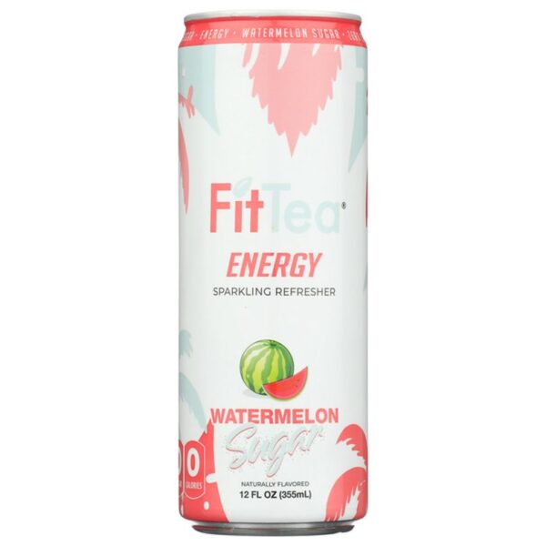 FitTea Watermelon Sugar Energy Drink 12 pack/12 oz cans