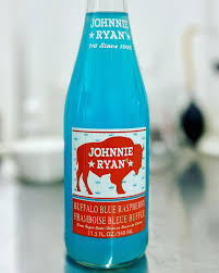Johnnie Ryan Buffalo Blue Raspberry Soda 12 oz glass bottle