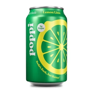 Poppi Prebiotic Lemon Lime Soda 24 pack/12 oz cans
