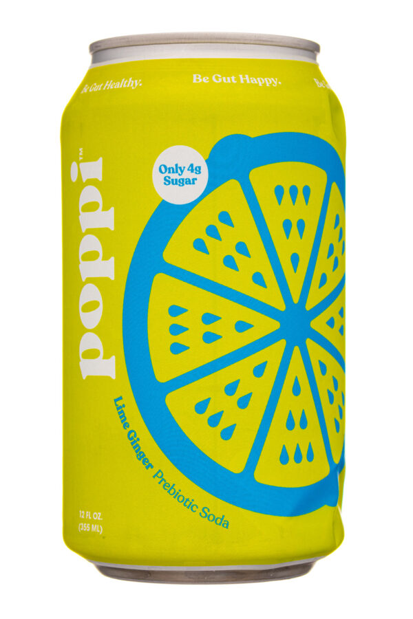 Poppi Prebiotic Ginger Lime Soda 12 pack/12 oz cans