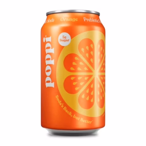 Poppi Prebiotic Orange Soda 4 pack/12 oz cans
