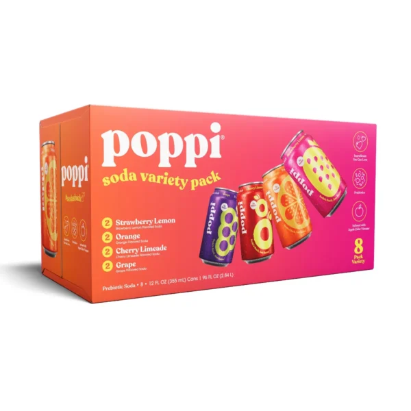 Poppi Prebiotic Soda Variety Pack 24 pack/12 oz cans