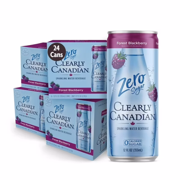Clearly Canadian Zero Forest Blackberry 24 pack/12 oz cans
