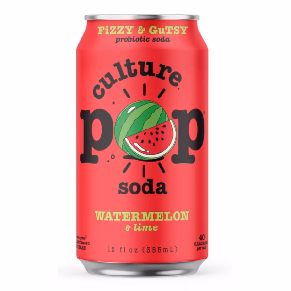 Culture Pop Watermelon and Lime Soda 12 pack/12 oz cans