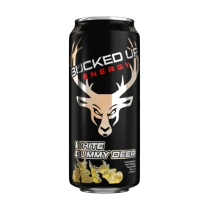 Bucked Up White Gummy Deer Energy Drink 12 pack/16 oz cans