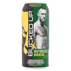 Bucked Up Notorious Buck Irish Apple Energy Drink 12 pack/16 oz cans