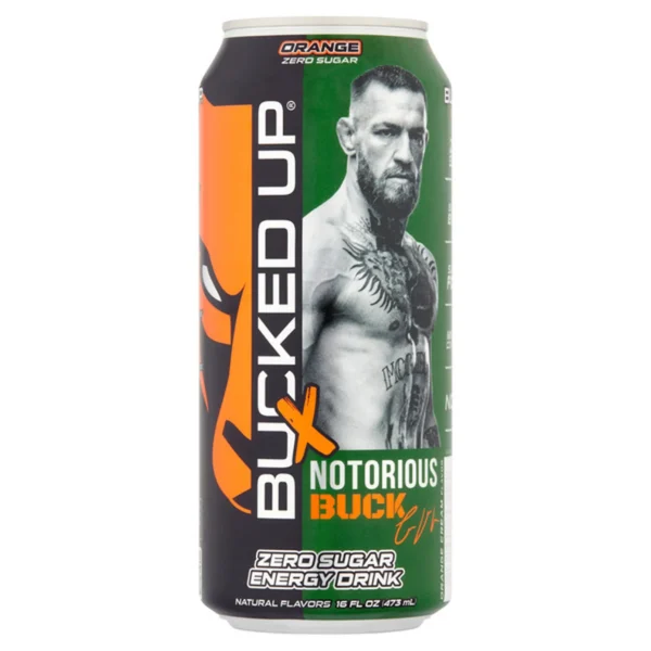 Bucked Up Notorious Buck Orange Energy Drink 12 pack/16 oz cans