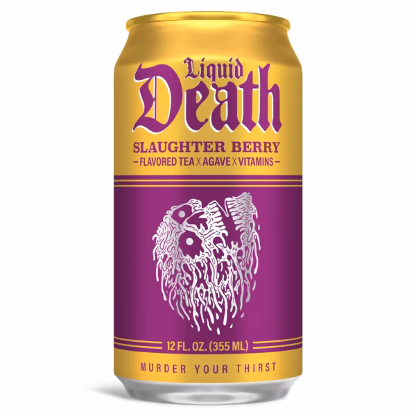 Liquid Death Slaughter Berry Iced Tea 24 pack/12 oz cans