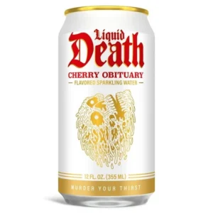 Liquid Death Cherry Obituary Sparkling Water 6 pack/12 oz cans