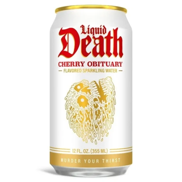 Liquid Death Cherry Obituary Sparkling Water 24 pack/12 oz cans