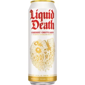 Liquid Death Cherry Obituary Sparkling Flavored Water 24 pack/19.2 oz cans