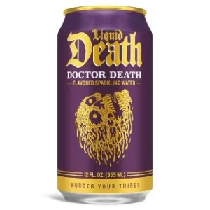Liquid Death Doctor Death Sparkling Water 24 pack/12 oz cans