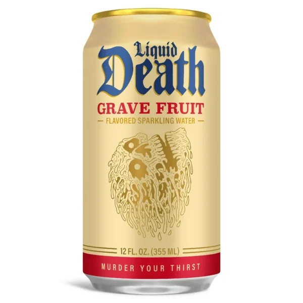 Liquid Death Grave Fruit Sparkling Water 6 pack/12 oz cans
