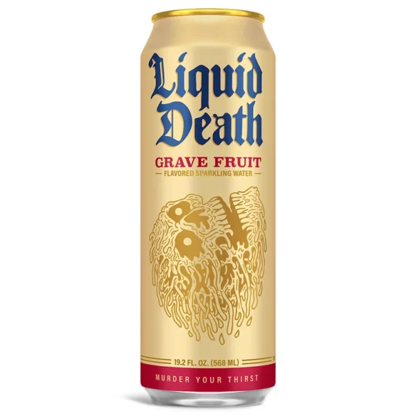 Liquid Death Grave Fruit Sparkling Flavored Water 24 pack/19.2 oz cans