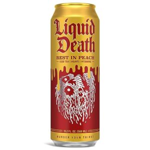 Liquid Death Rest In Peach Sparkling Flavored Water 12 pack/19.2 oz cans