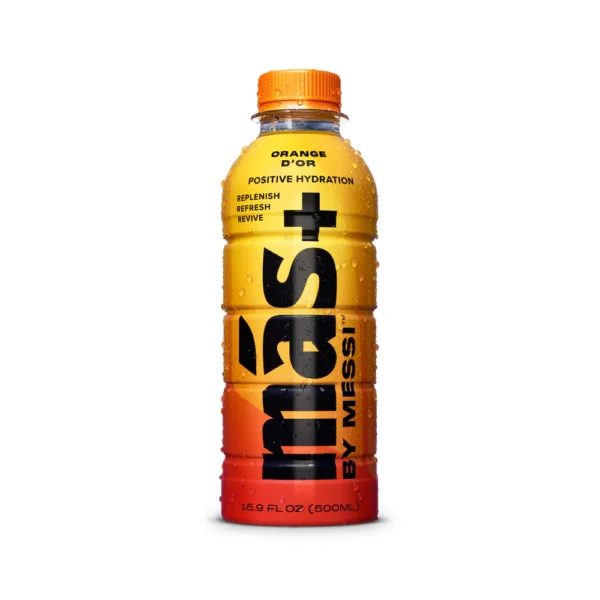 Mas+ by Messi Positive Hydration Orange D'or 12 pack/16.9 oz plastic bottles