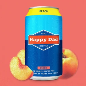 Happy Dad Hard Peach Tea 12 pack/12 oz cans